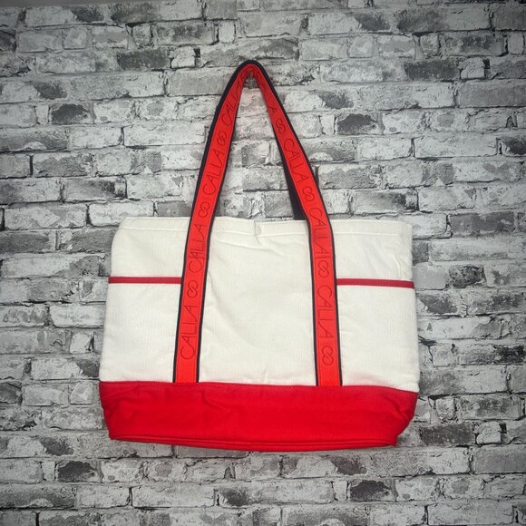 NWT CALIA Women's Anniversary Cord Tote Bag Cloud Cover Red White ONE SIZE - Picture 8 of 16